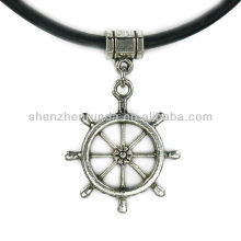Wholesale Fashion Charm Ships Wheel Greek Leather Necklace For Women